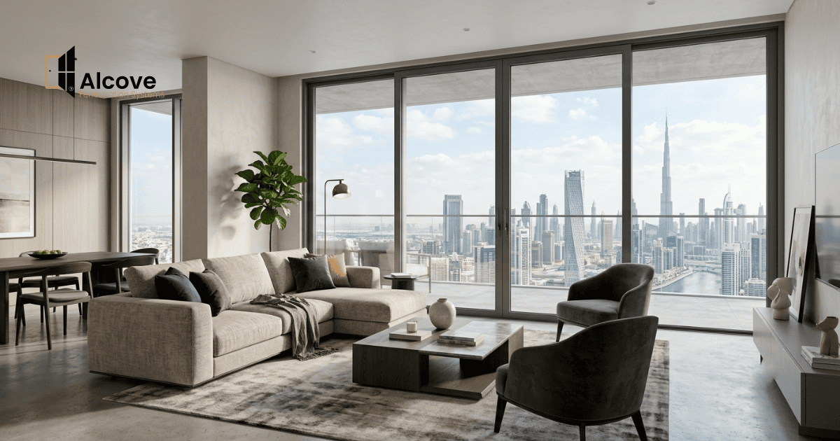 Aluminium sliding windows for high-rise apartment living rooms