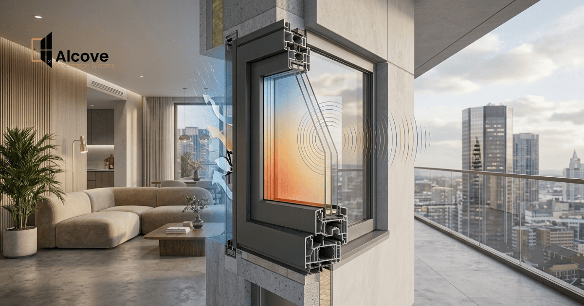 High-rise window system designed for thermal acoustic and weather performance