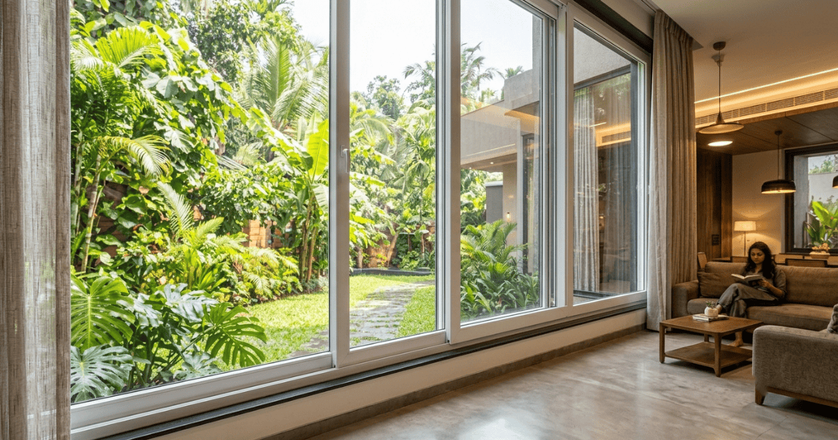 uPVC windows in a bright modern living room