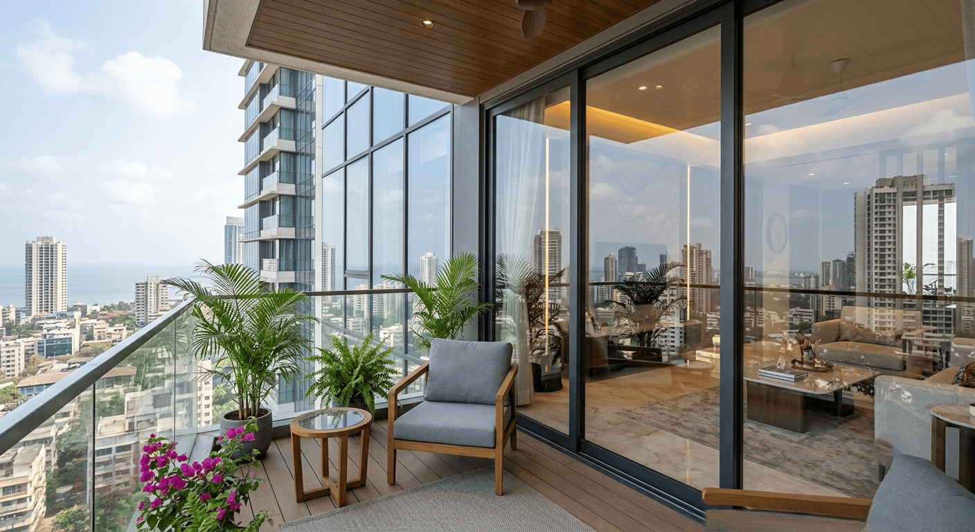 Safety glass used in large balcony windows and doors